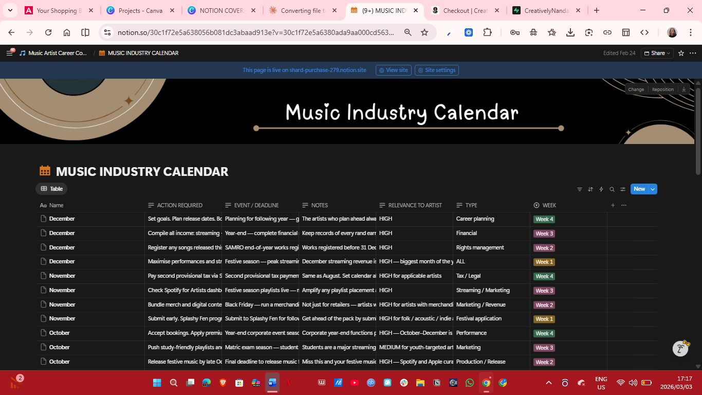 Music Artist Career Command Center screenshot 12